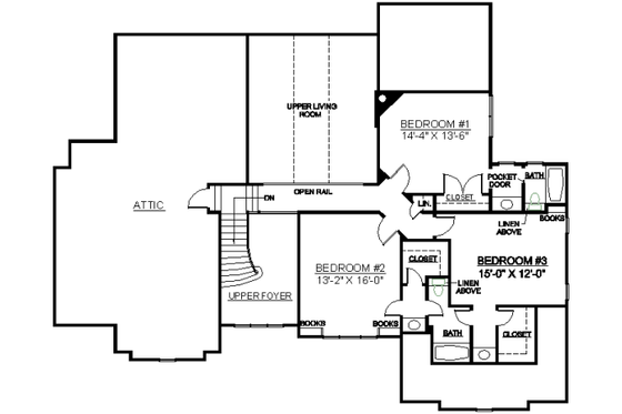 Floor Plan - Upper Floor for European House Plan #119-294 - 4 bed, 3.5 bath