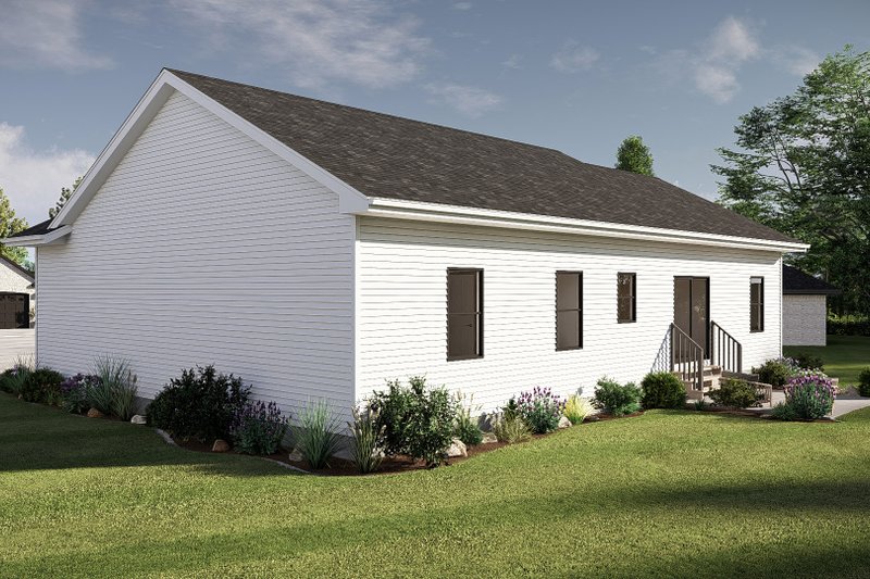House Blueprint - Exterior - Rear Elevation 1 for Traditional House Plan #455-729 - 3 bed, 2 bath