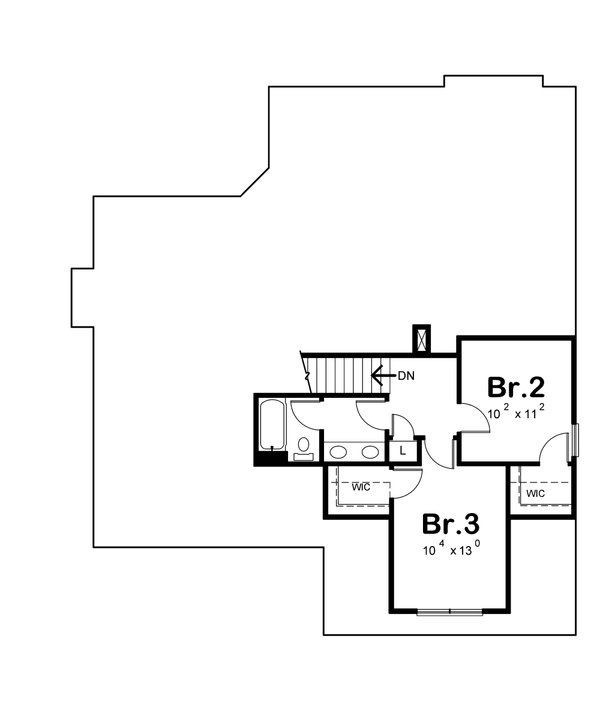 Cottage Floor Plan - Upper Floor Plan #20-2523