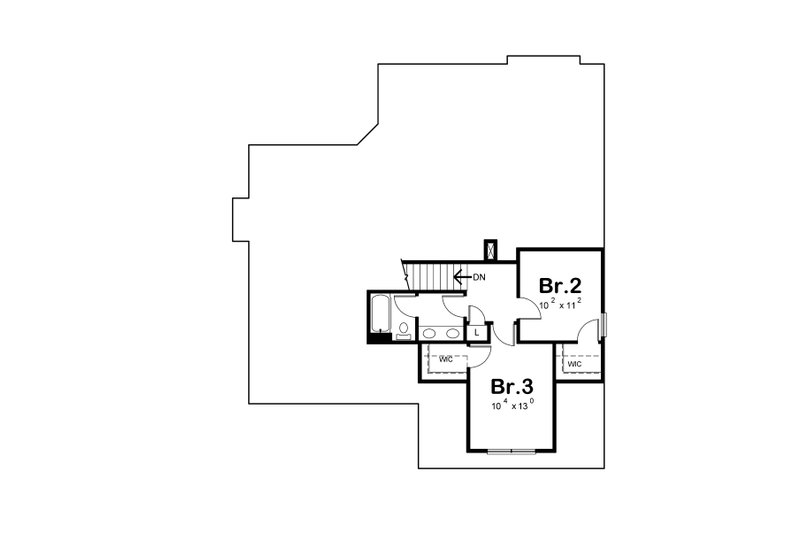 Home Plan - Floor Plan - Upper Floor for Cottage House Plan #20-2523 - 3 bed, 2.5 bath