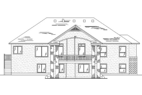 Exterior - Rear Elevation for Ranch House Plan #5-236 - 5 bed, 3.5 bath