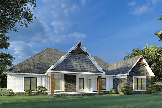 Exterior - Rear Elevation for Craftsman House Plan #923-192 - 3 bed, 2 bath