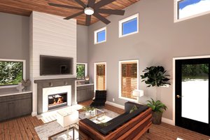 Interior - Family Room for Modern House Plan #44-295 - 2 bed, 1 bath