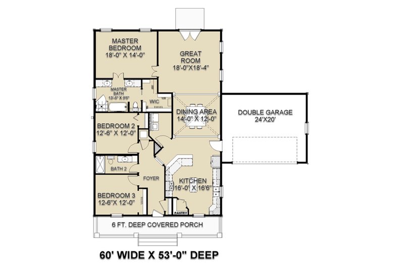 Craftsman Style House Plan - 3 Beds 2 Baths 1908 Sq/Ft Plan #44-235 ...