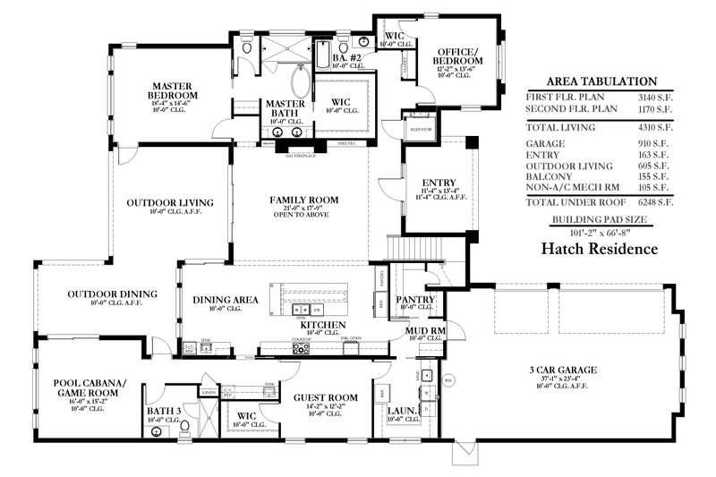 House Blueprint - Floor Plan - Main Floor for Traditional House Plan #1058-235 - 4 bed, 5 bath