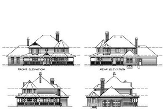 Exterior - Rear Elevation for Victorian House Plan #47-193 - 4 bed, 2.5 bath