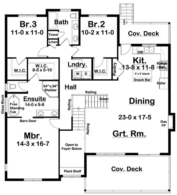 Farmhouse Floor Plan - Main Floor Plan #126-254