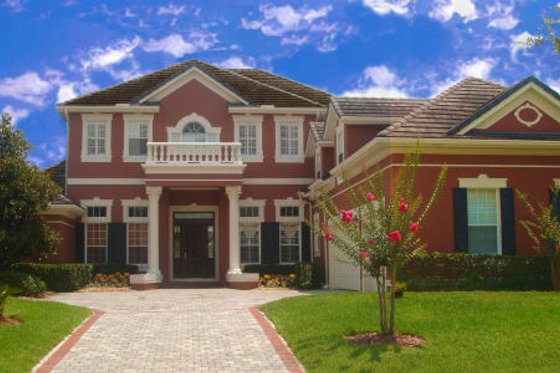 Exterior - Front Elevation for Classical House Plan #135-210 - 6 bed, 6.5 bath