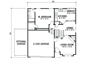 Floor Plan - Main Floor for Traditional House Plan #67-124 - 3 bed, 2 bath