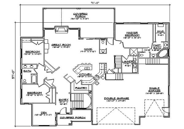 Home Plan - European Floor Plan - Main Floor Plan #5-368