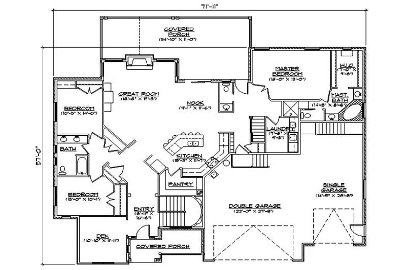 Home Plan - Floor Plan - Main Floor for European House Plan #5-368 - 7 bed, 4.5 bath