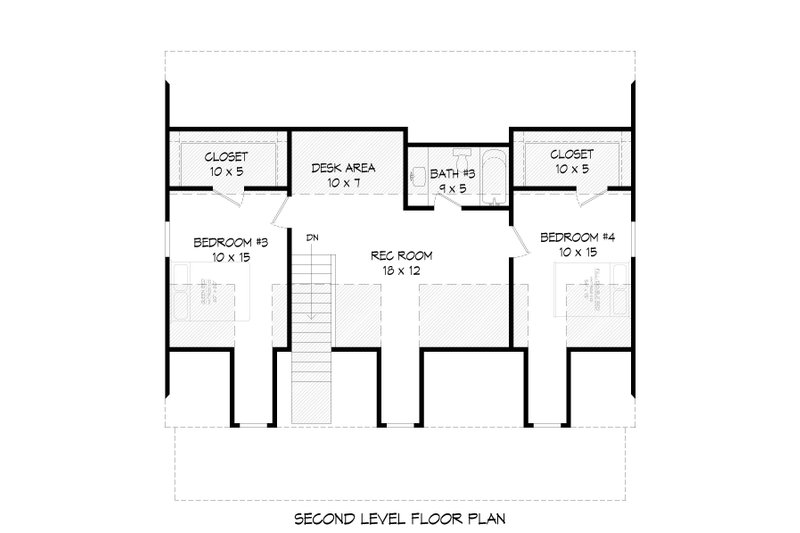 House Blueprint - Floor Plan - Upper Floor for Traditional House Plan #932-527 - 4 bed, 3 bath