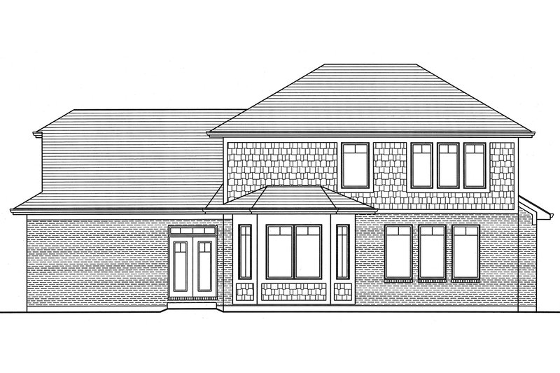 Architectural House Design - Exterior - Rear Elevation for Craftsman House Plan #46-835 - 4 bed, 2.5 bath