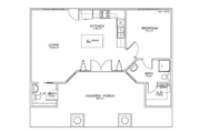 Craftsman Style House Plan - 1 Beds 1.5 Baths 723 Sq/Ft Plan #8-208 
