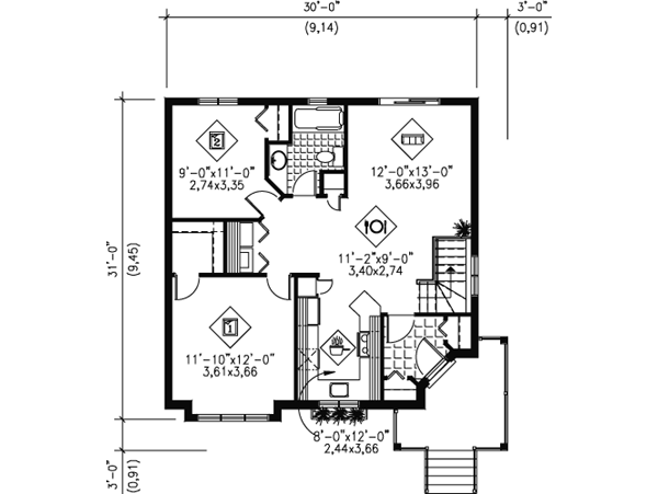 Cottage Floor Plan - Main Floor Plan #25-4111