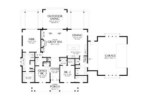 Floor Plan - Main Floor for Farmhouse House Plan #48-1190 - 3 bed, 3 bath