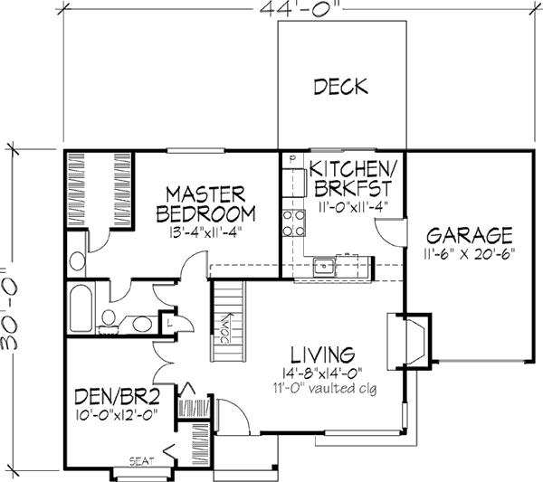 House Design - Ranch Floor Plan - Main Floor Plan #320-329