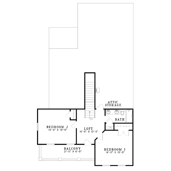 Colonial Floor Plan - Upper Floor Plan #17-406