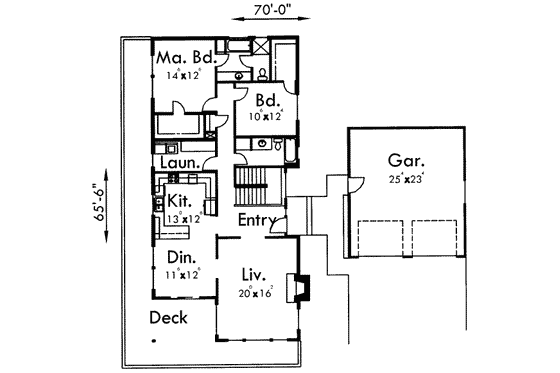Floor Plan - Main Floor for Contemporary House Plan #303-342 - 4 bed, 3 bath