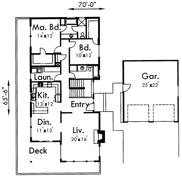 Contemporary Floor Plan - Main Floor Plan #303-342