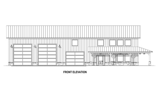 Exterior - Front Elevation 6 for Barndominium House Plan #1084-9 - 3 bed, 3.5 bath