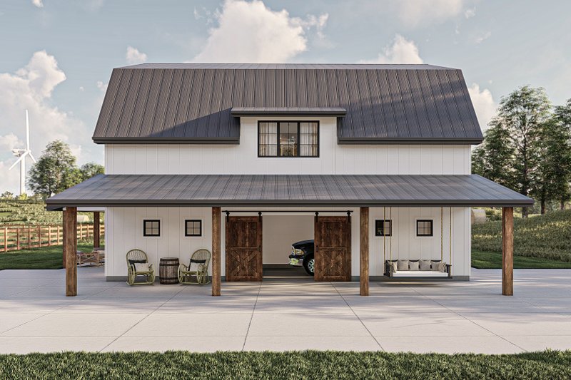 House Blueprint - Exterior - Other Elevation 1 for Barndominium House Plan #455-625 - 3 bed, 2.5 bath