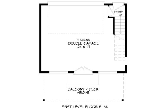 Floor Plan - Lower Floor for Southern House Plan #932-1309 - 1 bed, 1 bath