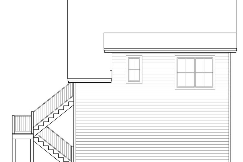 House Blueprint - Exterior - Rear Elevation for Victorian House Plan #410-3611 - 1 bed, 1 bath