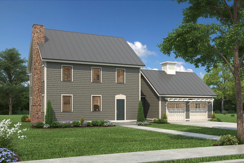 Architectural House Design - Exterior - Front Elevation 5 for Colonial House Plan #497-19 - 3 bed, 2.5 bath