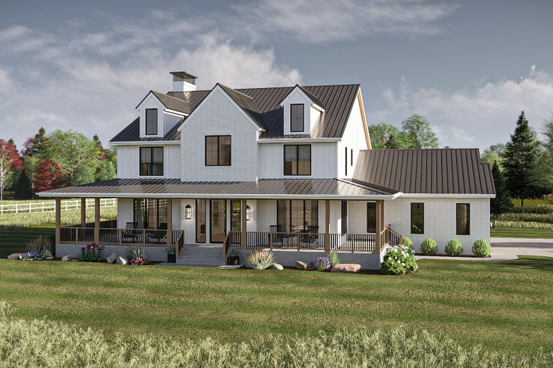 Dream House Plan - Farmhouse Exterior - Front Elevation Plan #455-682