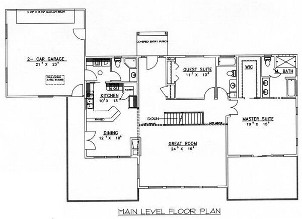 Dream House Plan - Bungalow Floor Plan - Main Floor Plan #117-530