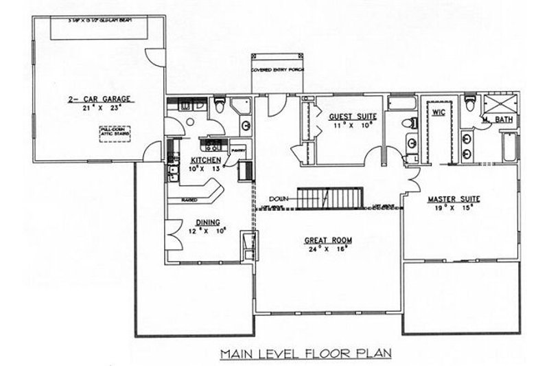 Dream House Plan - Floor Plan - Main Floor for Bungalow House Plan #117-530 - 5 bed, 4 bath