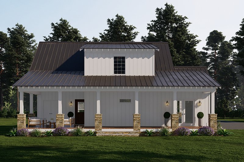 Architectural House Design - Exterior - Rear Elevation for Country House Plan #923-309 - 2 bed, 2.5 bath