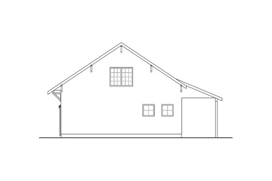 Exterior - Rear Elevation for Traditional House Plan #124-1309, 0 bath