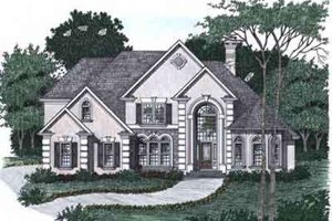 European Exterior - Front Elevation Plan #129-161