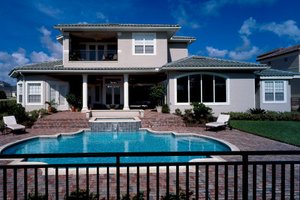 Exterior - Rear Elevation for Mediterranean House Plan #135-182 - 5 bed, 6 bath