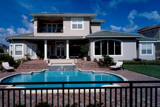 Exterior - Rear Elevation for Mediterranean House Plan #135-182 - 5 bed, 6 bath