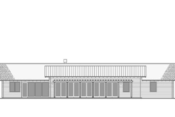 Exterior - Rear Elevation for Ranch House Plan #445-6 - 4 bed, 3.5 bath