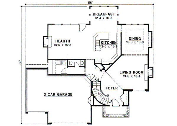 European Floor Plan - Main Floor Plan #67-565