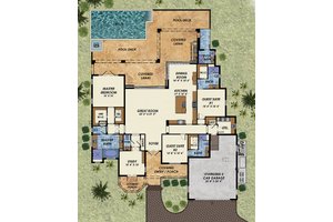 Floor Plan - Main Floor for Beach House Plan #548-13 - 3 bed, 4.5 bath