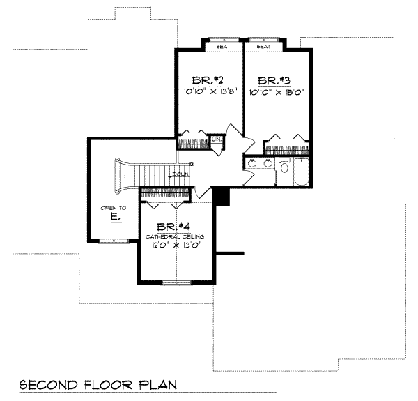Dream House Plan - Traditional Floor Plan - Upper Floor Plan #70-454