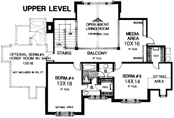 European Floor Plan - Upper Floor Plan #310-229