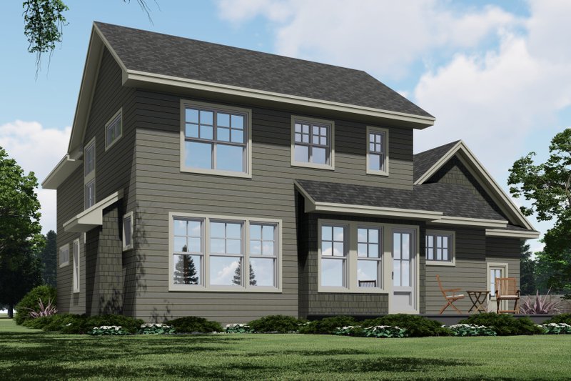 Architectural House Design - Exterior - Rear Elevation 2 for Traditional House Plan #51-1195 - 3 bed, 2.5 bath