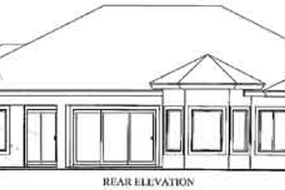 Exterior - Rear Elevation for Mediterranean House Plan #115-115 - 3 bed, 2 bath