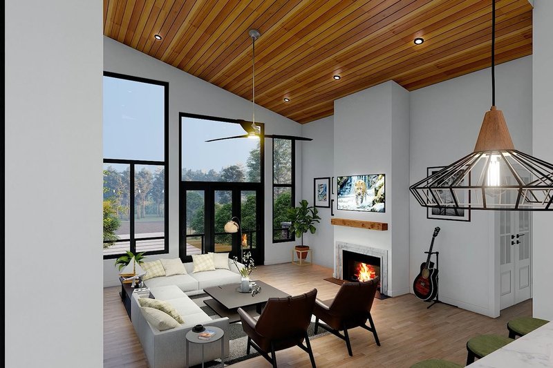 Architectural House Design - Interior - Family Room for Contemporary House Plan #932-1266 - 3 bed, 4 bath