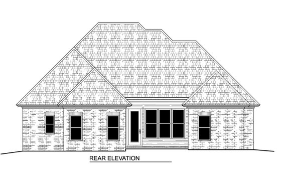 Exterior - Rear Elevation 1 for Traditional House Plan #1081-37 - 3 bed, 2 bath