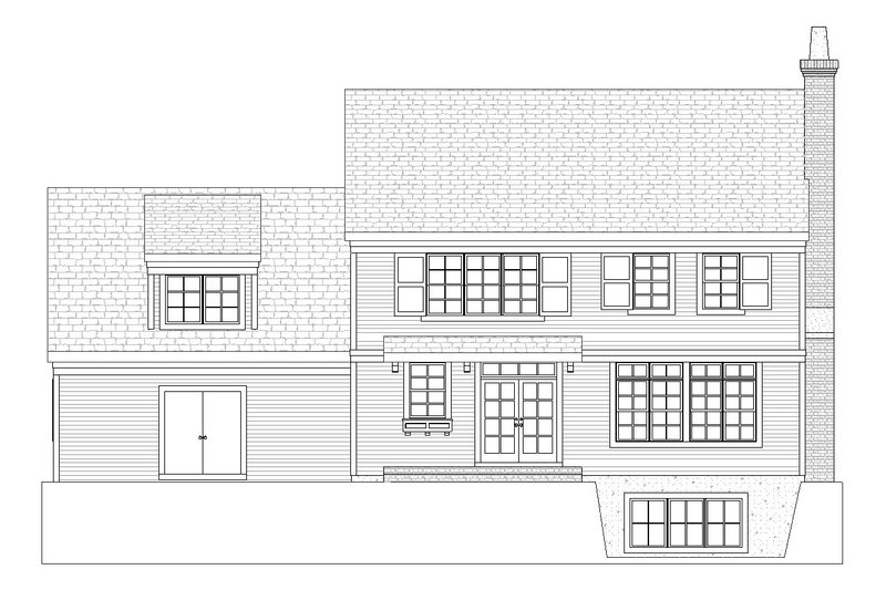 Architectural House Design - Exterior - Rear Elevation for Colonial House Plan #901-3 - 3 bed, 2.5 bath