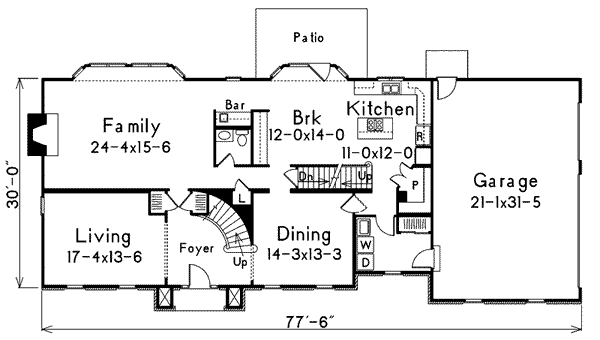 Colonial Floor Plan - Main Floor Plan #57-218