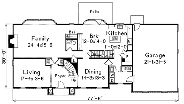 Home Plan - Colonial Floor Plan - Main Floor Plan #57-218