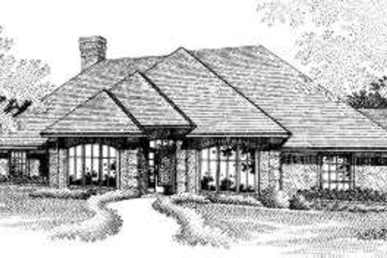 Exterior - Front Elevation for European House Plan #310-192 - 4 bed, 2.5 bath